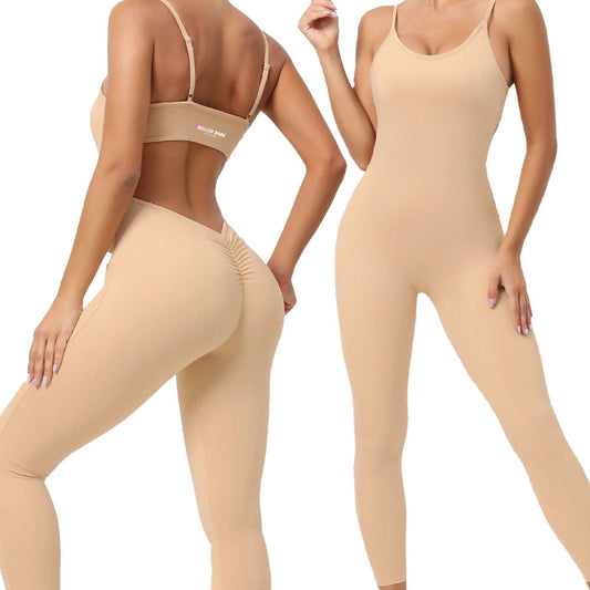 Baller Babe Backless Bodysuit Full Leggings Nude