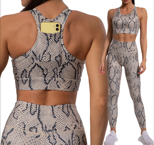 Python Snake skin Leggings with Crop top