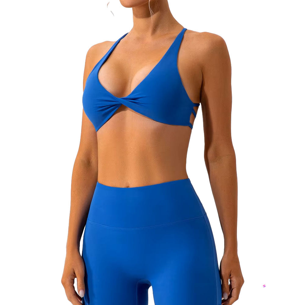 Baller Babe criss cross bra and shorts set Blue