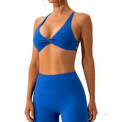 Baller Babe criss cross bra and shorts set Blue