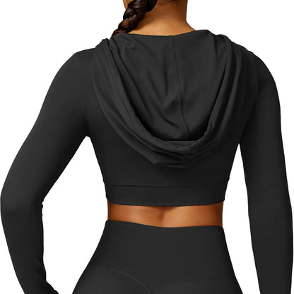 KALISI Long Sleeve Cropped Jumper with Leggings SET Black