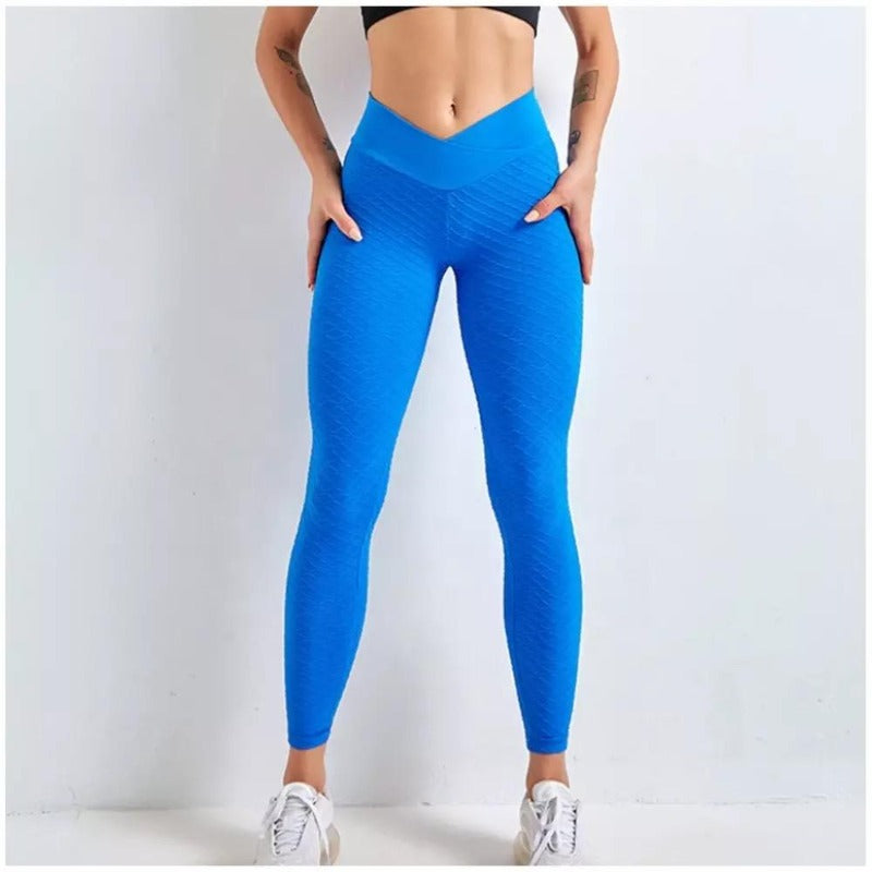 V-Waist Crossover Scrunch Butt Leggings With Pockets For Women – Zioccie