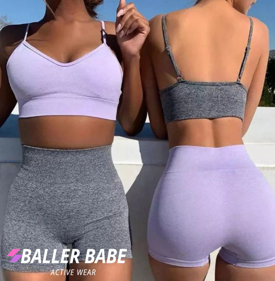 Baller Babe Yoga Seamless Shorts and Crop Top