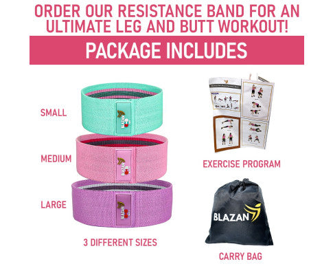 Glute Booty Burner Resistance Band Set of 3 Afterpay Australia