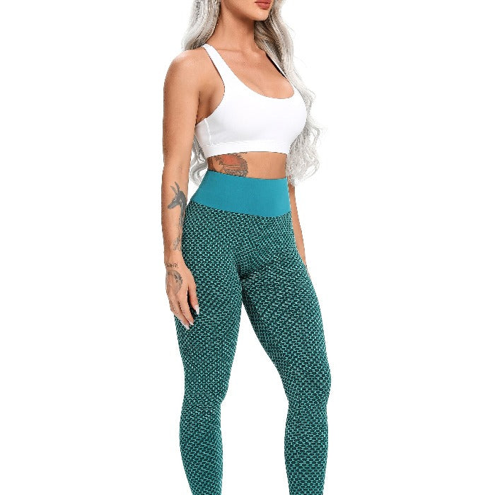 Baller Babe Blue Compression Textured Leggings Squat Proof Womens Tights –  Baller Babe Active Wear